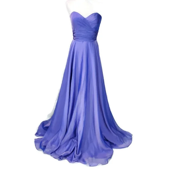 NWOT Alyce Paris Strapless Prom Dress Gown Iridescent Purple Size 2 Bridesmaid - Picture 1 of 10